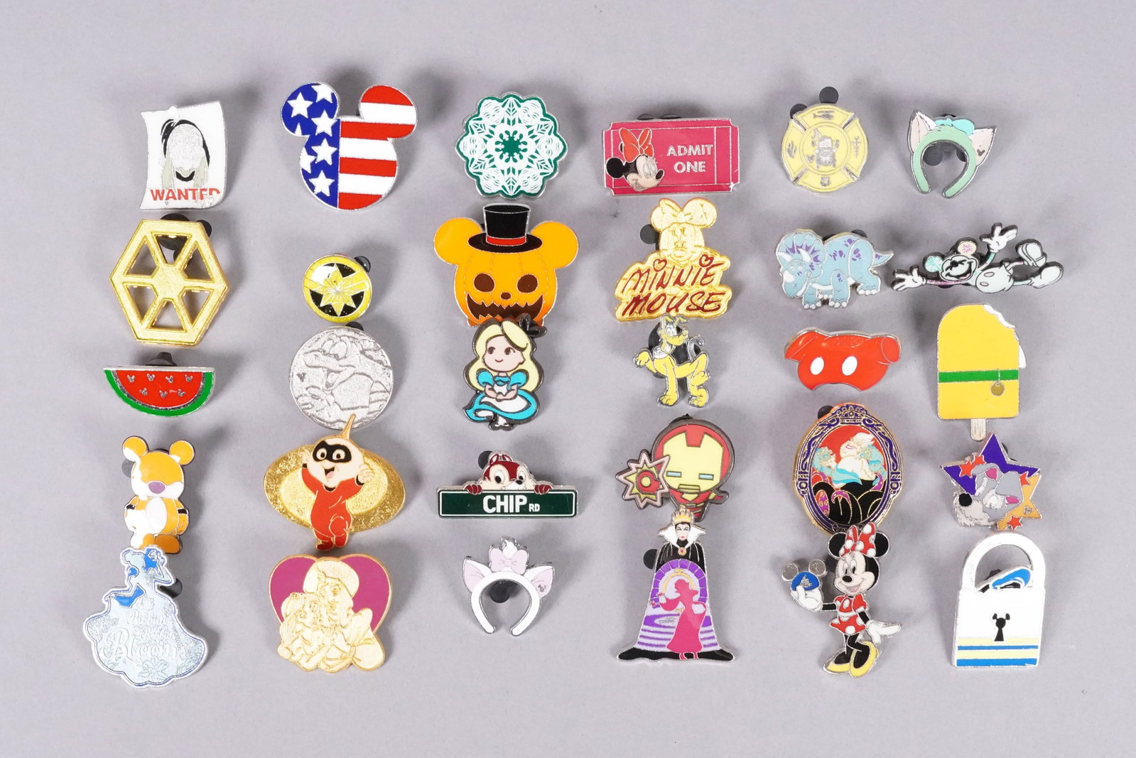 Lots Disney pins: Lots Disney pins.