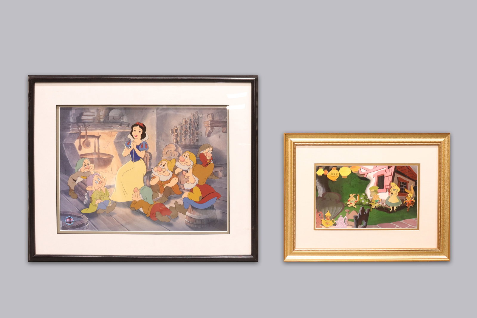2 Disney framed art COA authentic: 2 Disney framed art, comes with authenticity certificate. Largest H: 21.75" x W: 26.5."