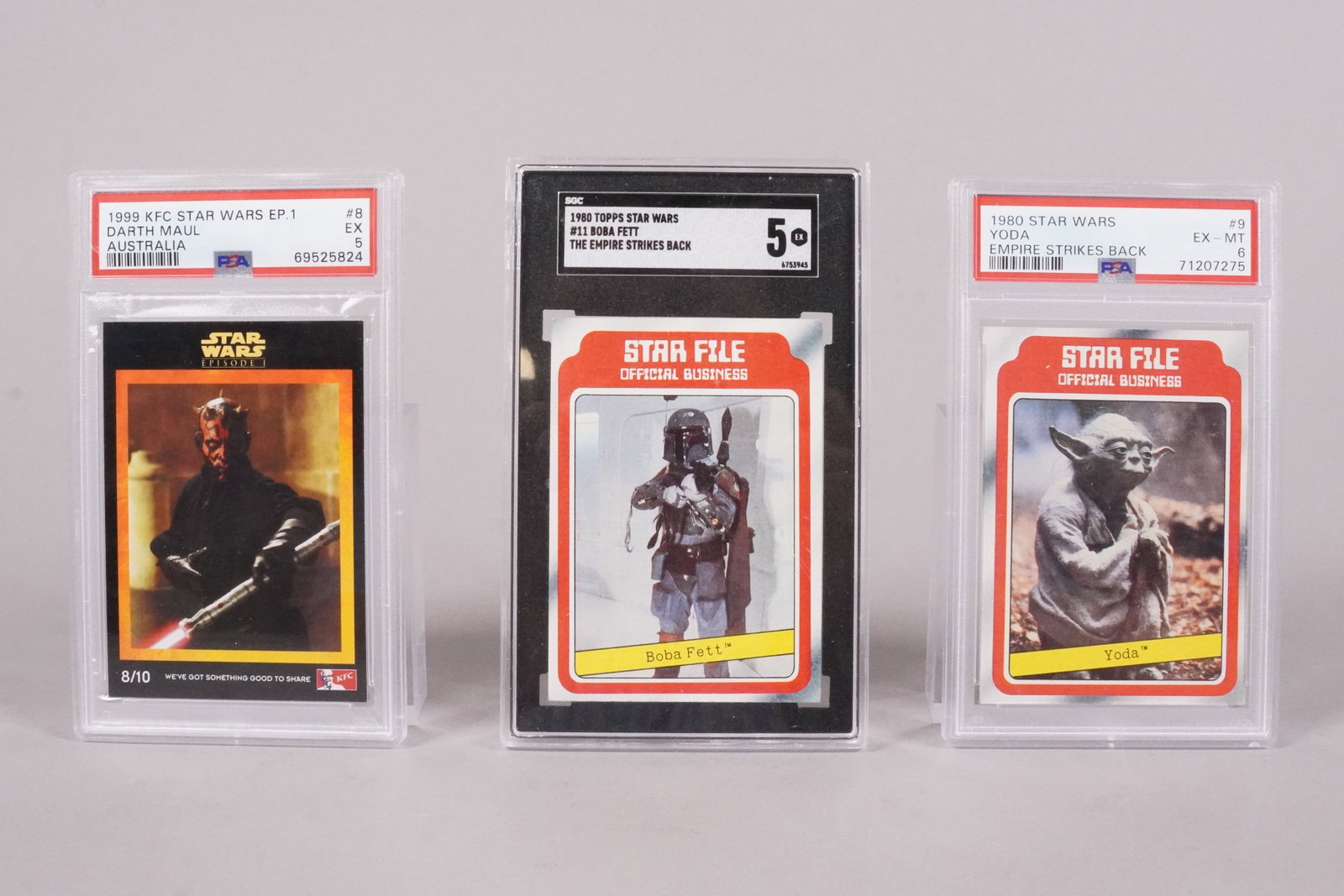 Lots Star Wars card graded: Lots Star Wars vintage cards, PSA and SGC graded.