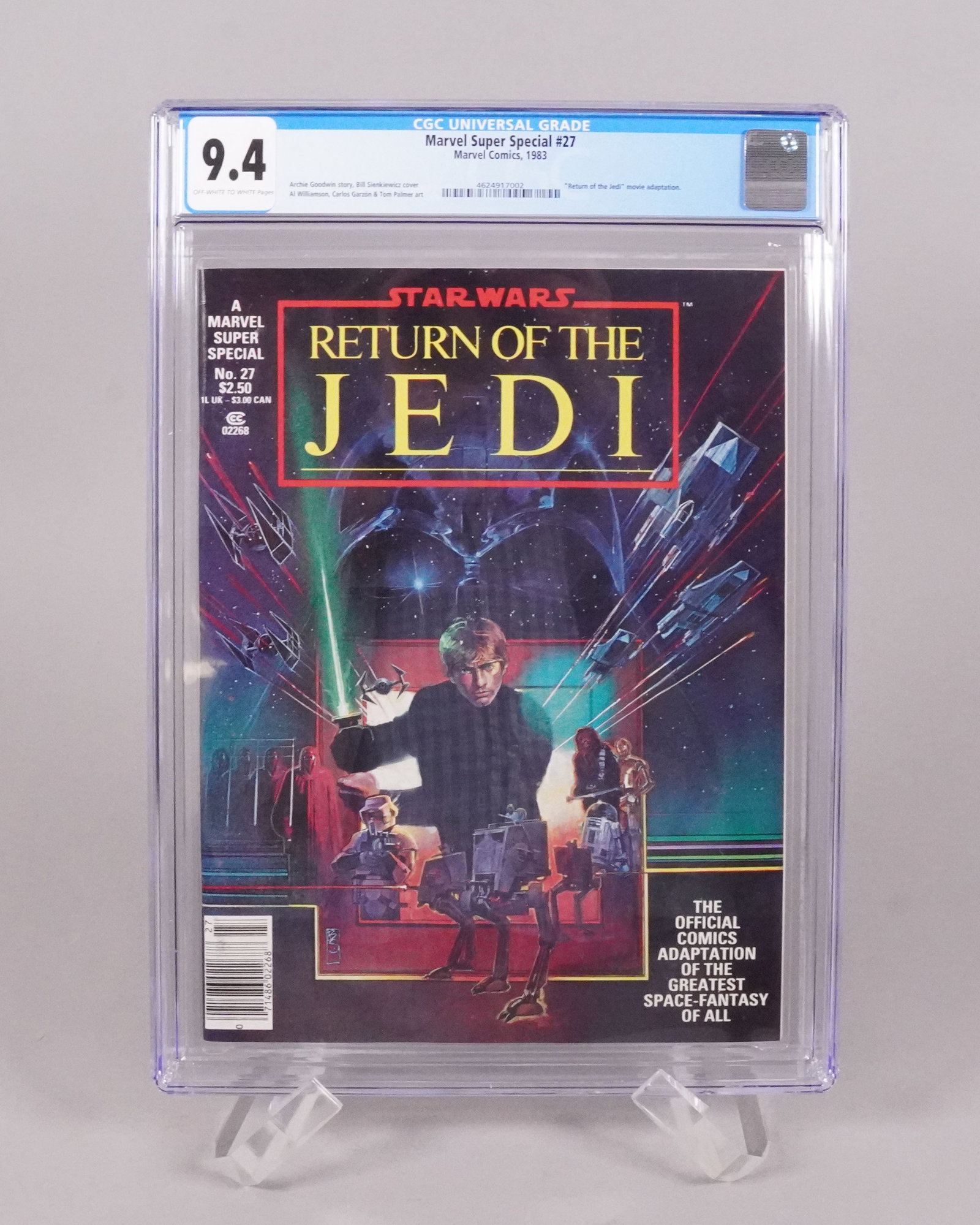 1983 Marvel Star Wars special comic CGC: 1983 rare Marvel Star Wars special comic, CGC graded.