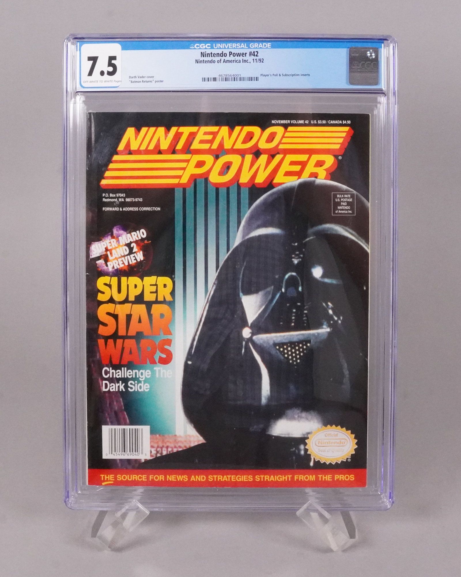 1992 Nintendo Power Star Wars CGC: 1992 Nintendo Power Star Wars Darth Vader CGC graded.