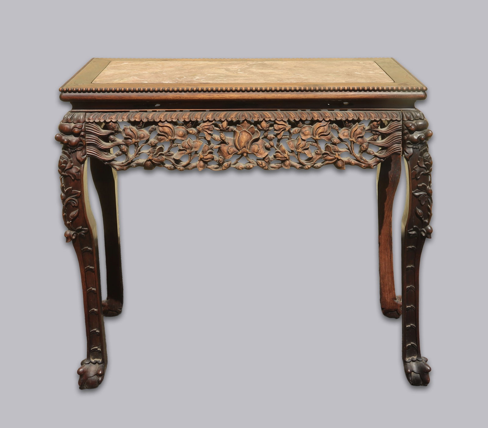 Chinese fine marble top wooden table (1 of 7)