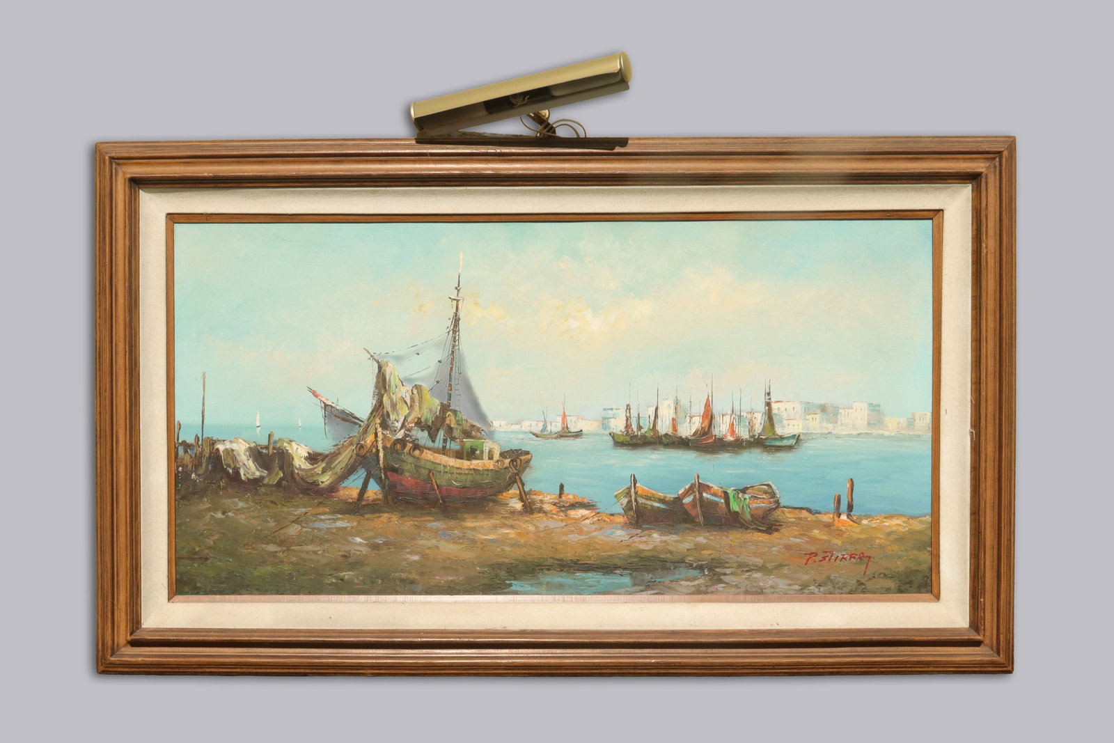 Paolo Stirrat large framed painting: Paolo Stirrat large oil painting from an estate. H: 35" x W: 57."