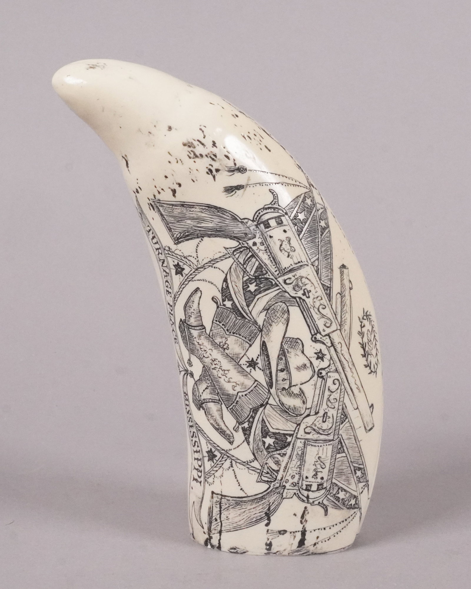 A large estate carved item: A large estate carved item. All sales are final, no return. H: 6" x W: 2.5."