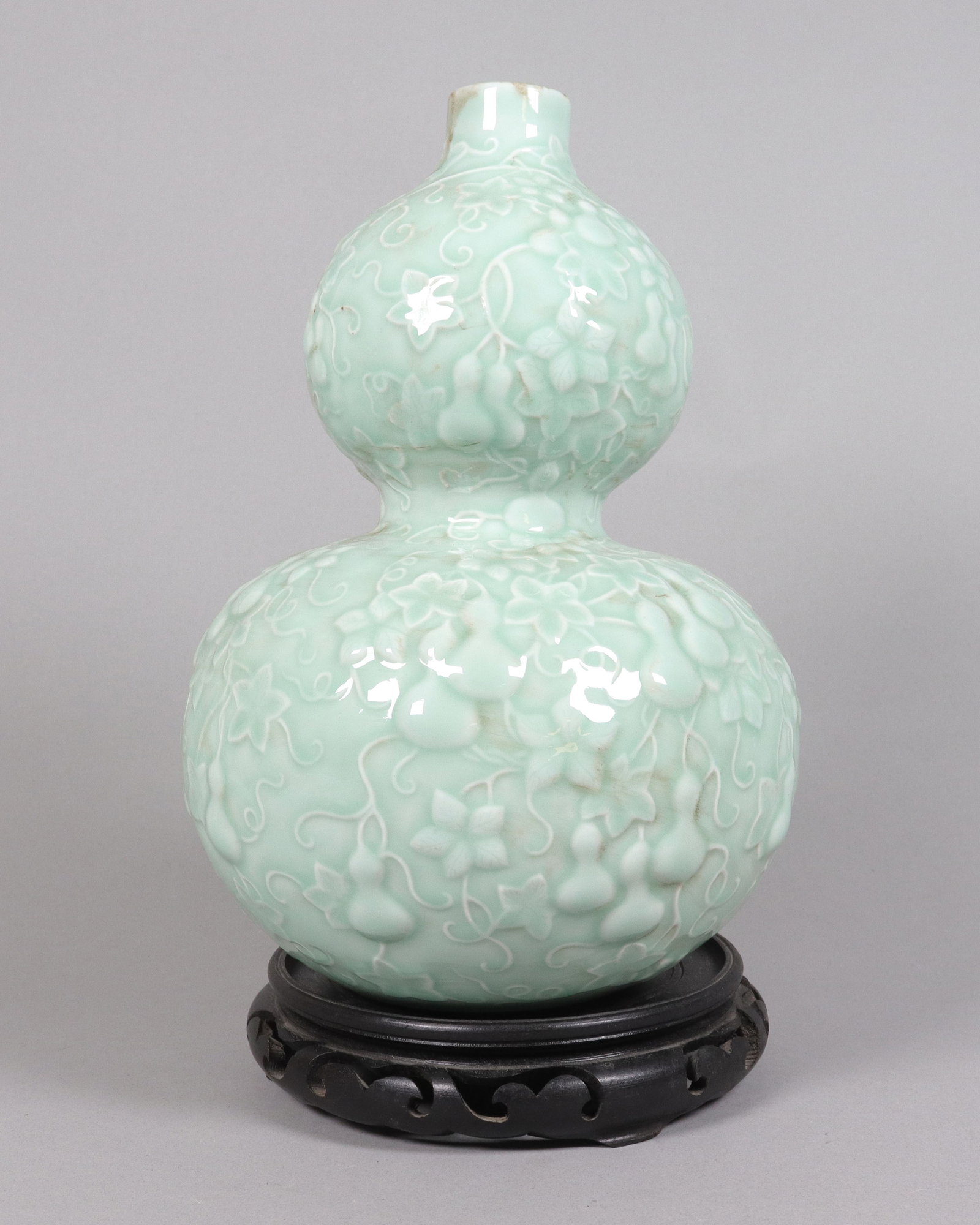 Chinese fine celadon gourd vaes (1 of 6)