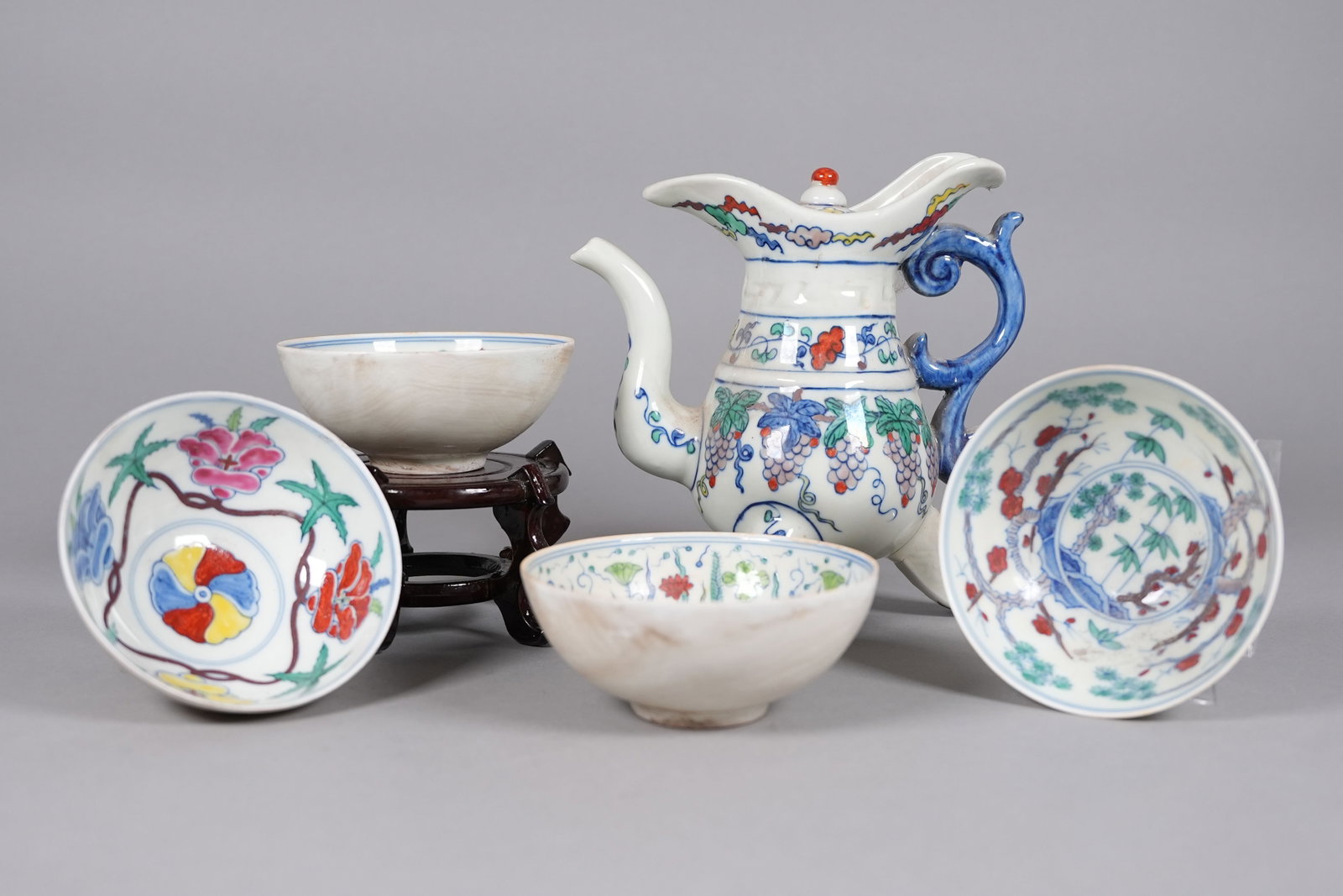 Lots Chinese fancy porcelains: Lots Chinese fancy porcelains, largest H: 8" x W: 7."