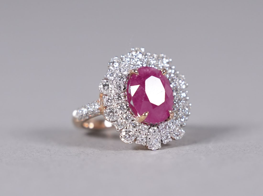 Platinum Burmese ruby diamond ring GIA cert (1 of 9)