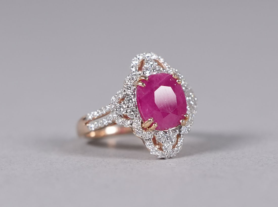 Platinum Burmese ruby and diaomond ring GIA cert (1 of 10)