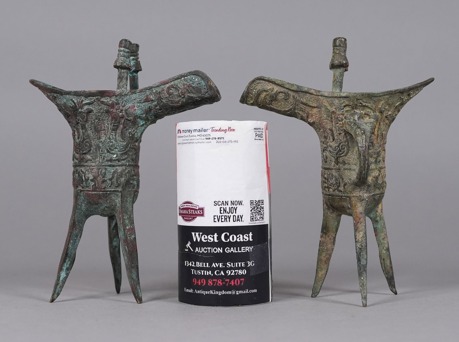 2 Chinese fine bronze cups - 2