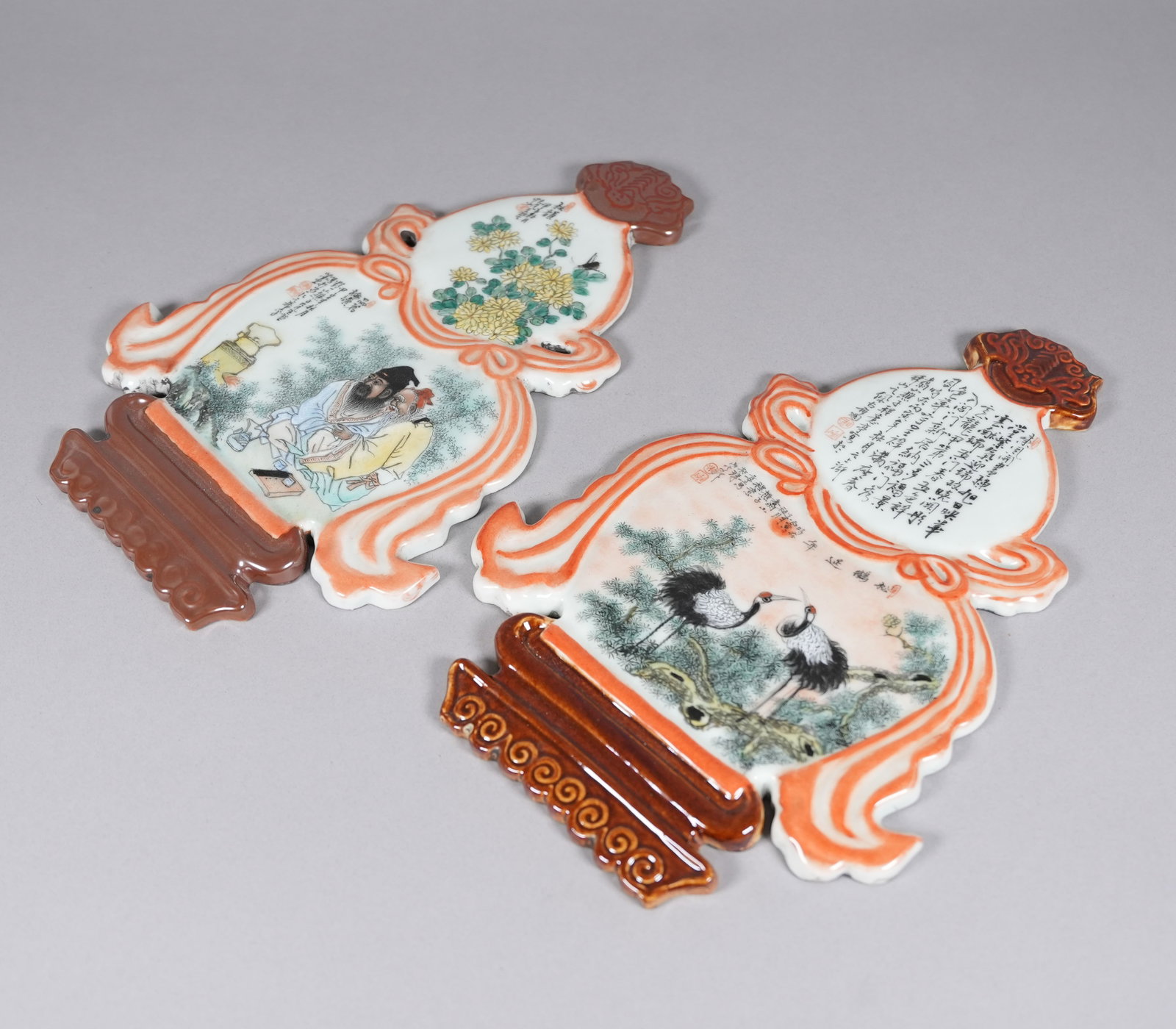 2 Chinese fine gourd plaques - 3