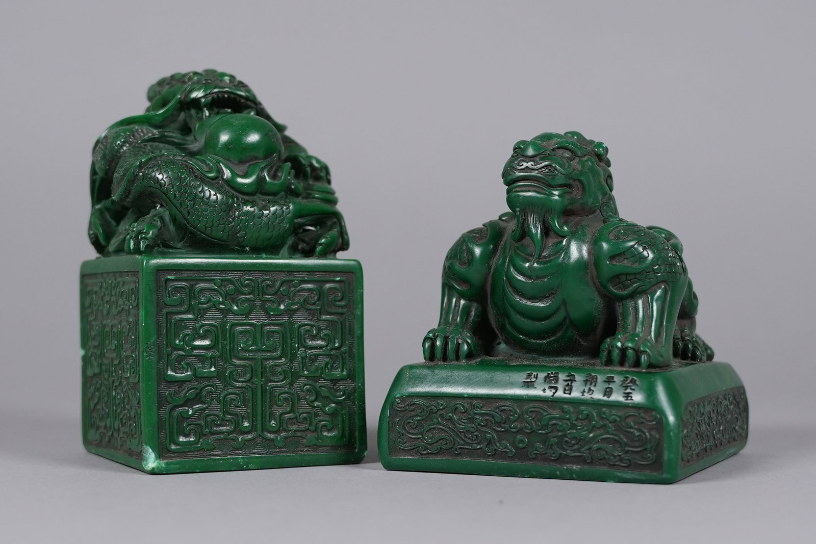 2 Chinese carved seals: 2 Chinese finely carved seals. Largest H: 5.1" x W: 3."
