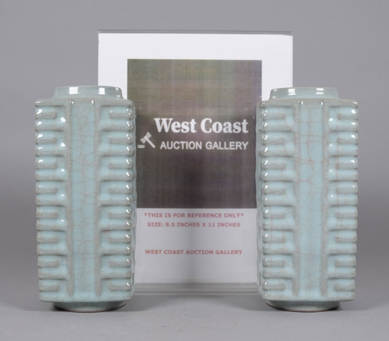 2 Chinese fine square crackled vase - 2