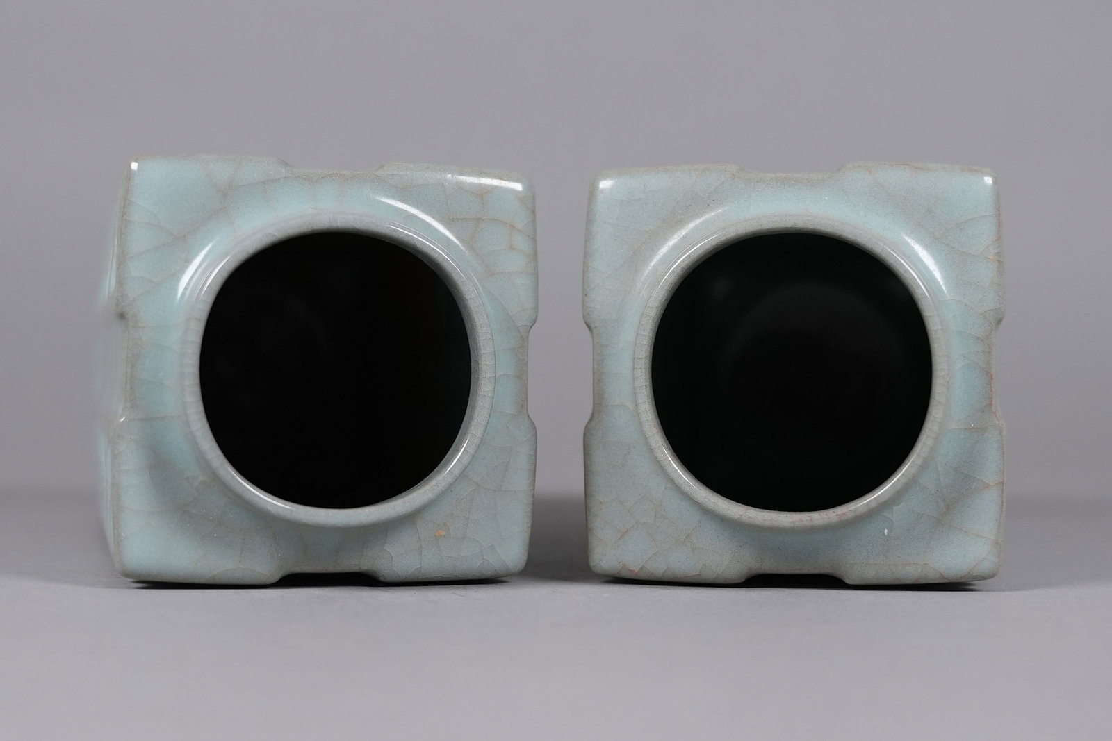 2 Chinese fine square crackled vase - 3