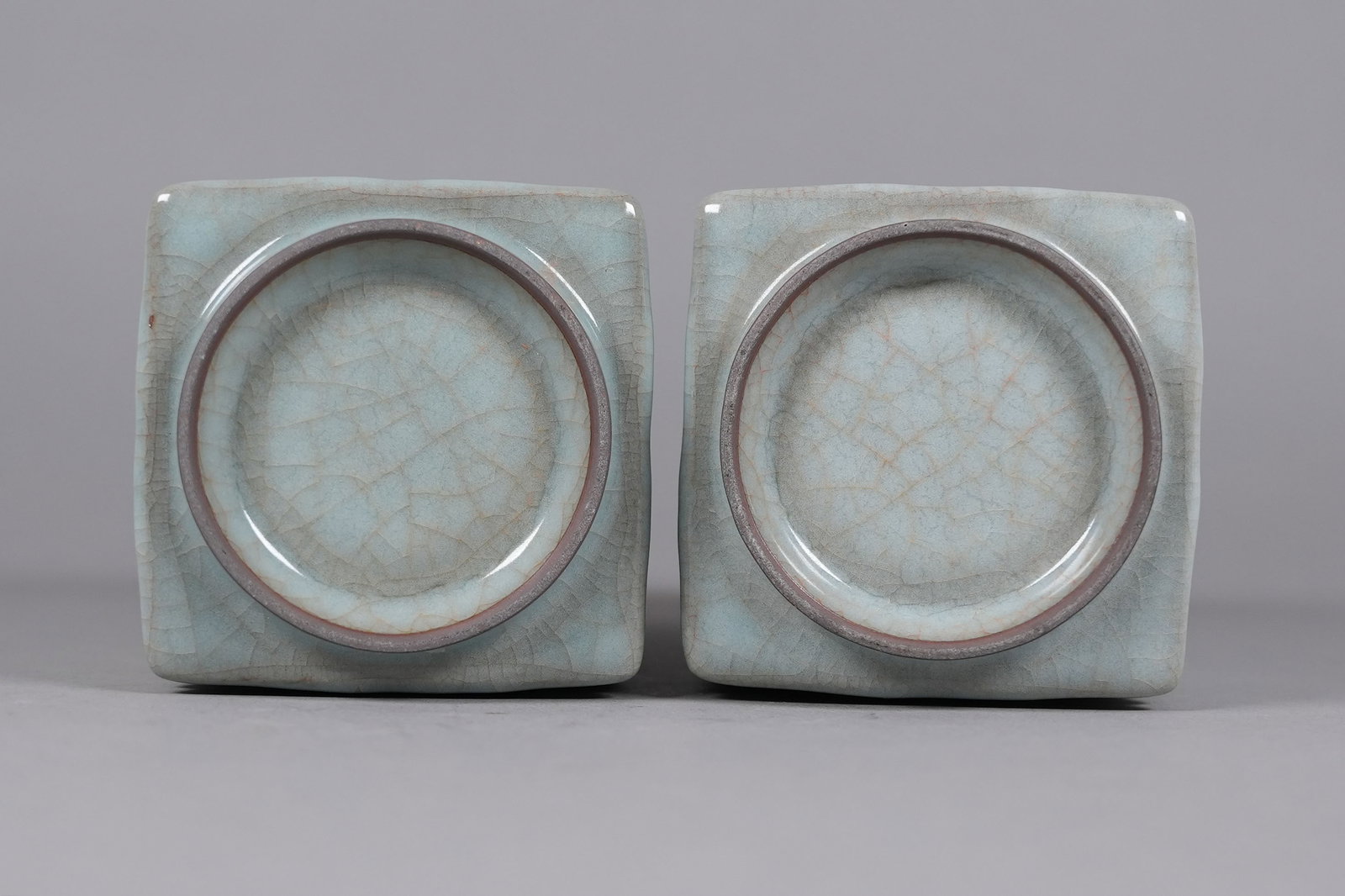2 Chinese fine square crackled vase - 4