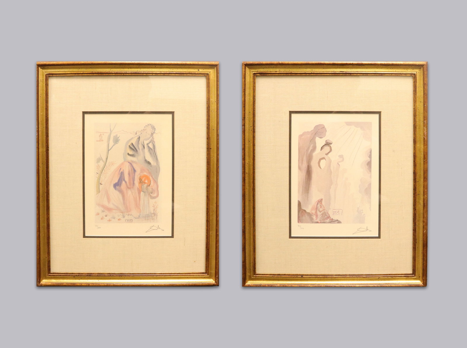 Lots Dali signed lithograph: Lots Dali signed lithograph, comes with certificate of authenticity. Largest H: 22.5" x W: 18.5."