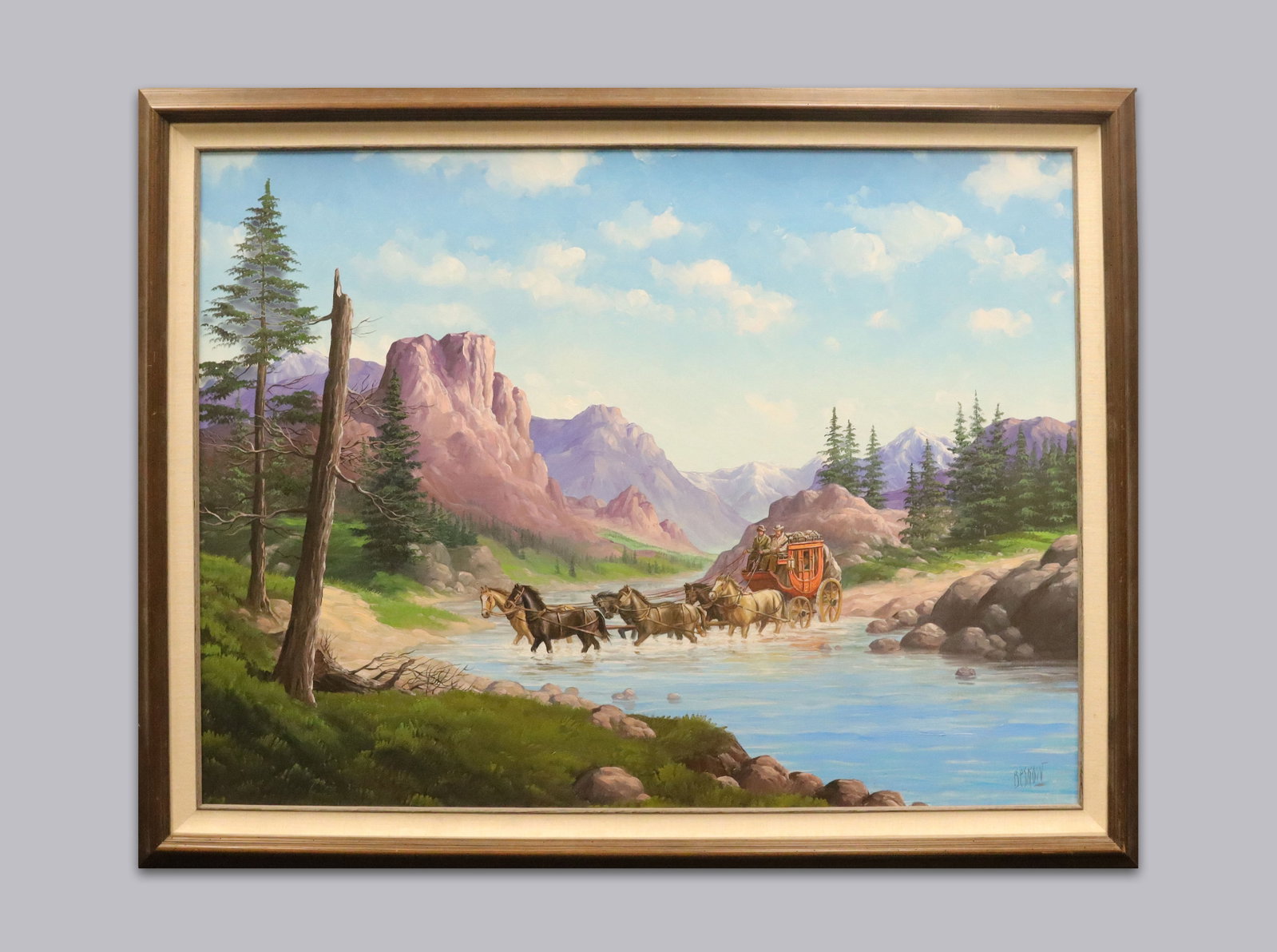 A massive signed art estate: A massive signed art from an estate. H: 43" x W: 55."