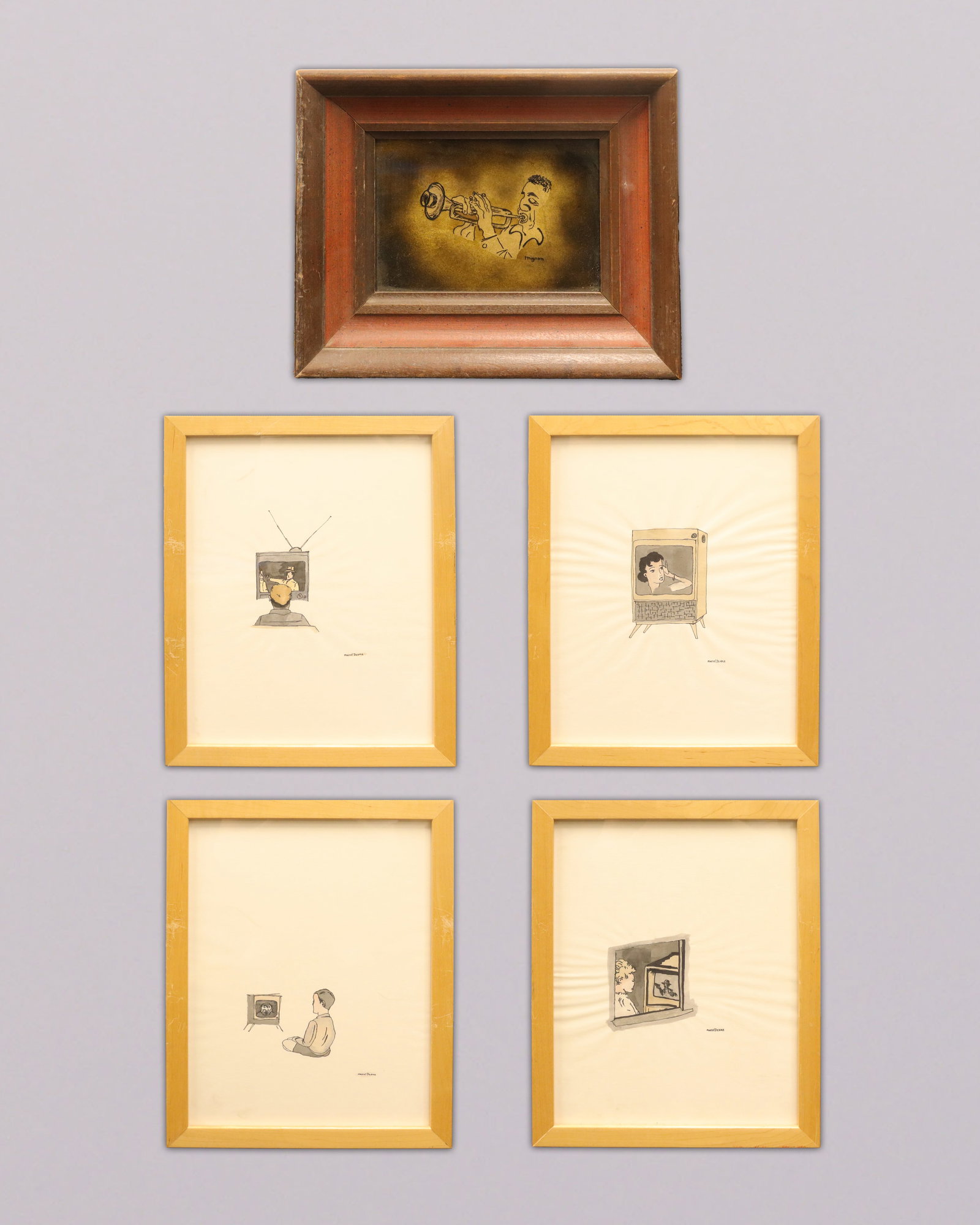 Lots framed art: Lots framed art from an estate. Largest H: 14" x W: 11.5."