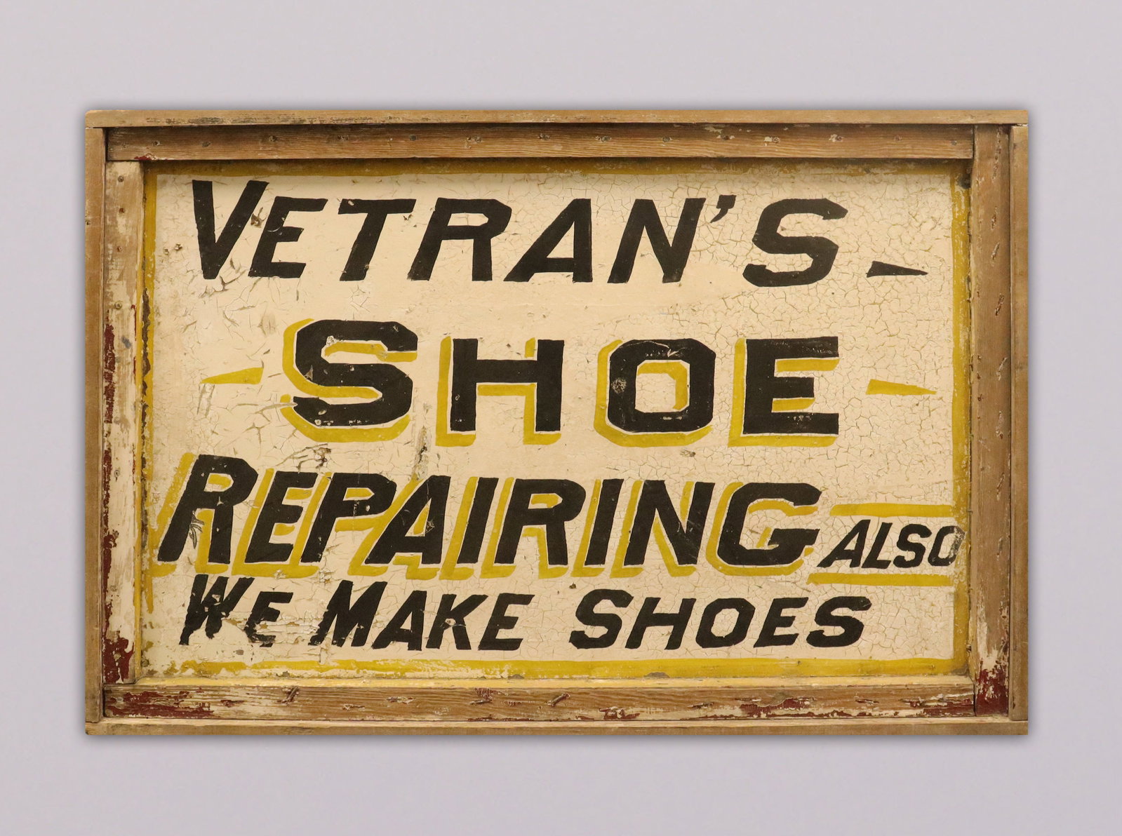 A vintage fine wooden sign: A vintage fine wooden sign. H: 26" x W: 38."