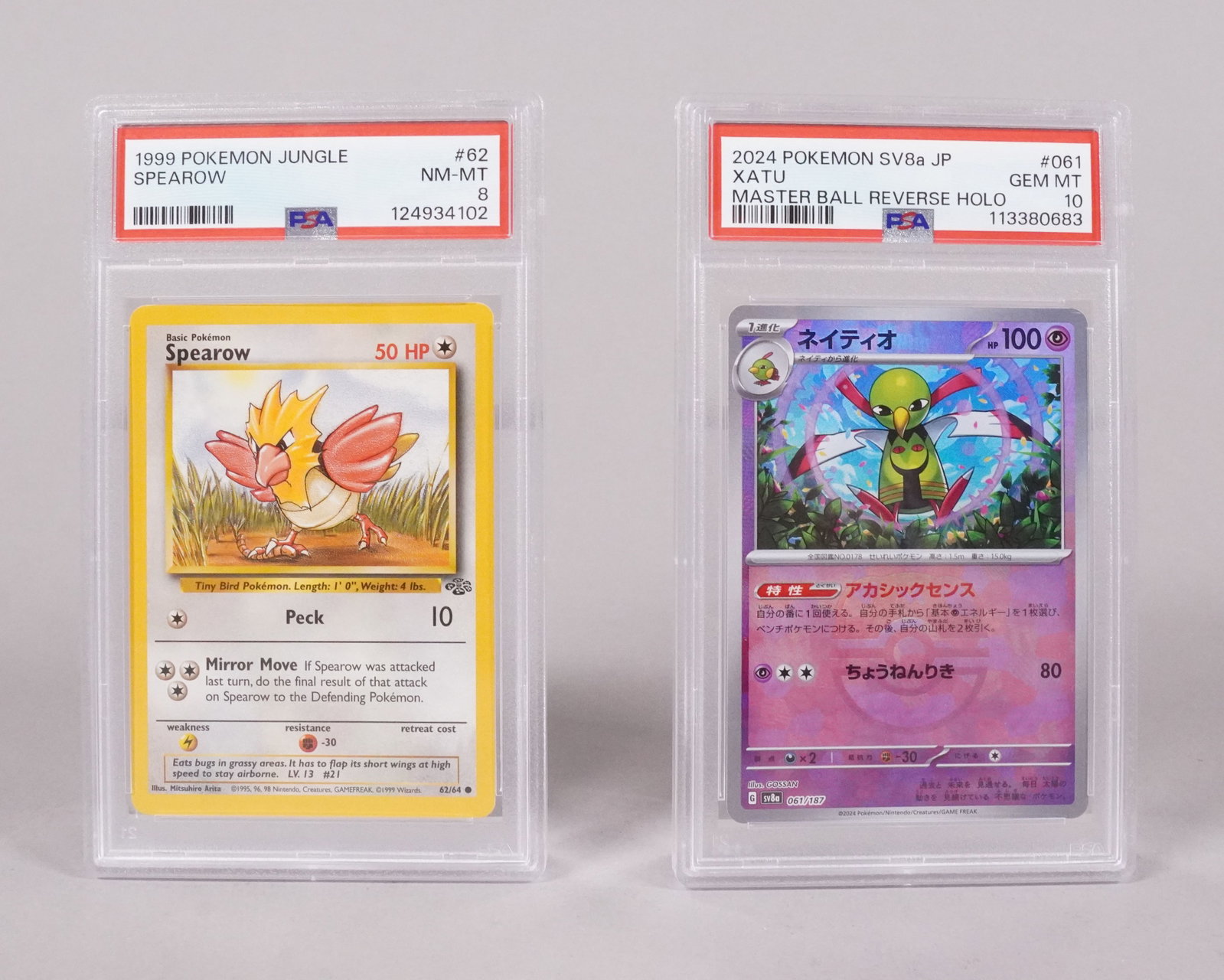 2 Pokemon cards PSA graded: 2 Pokemon cards, PSA graded.