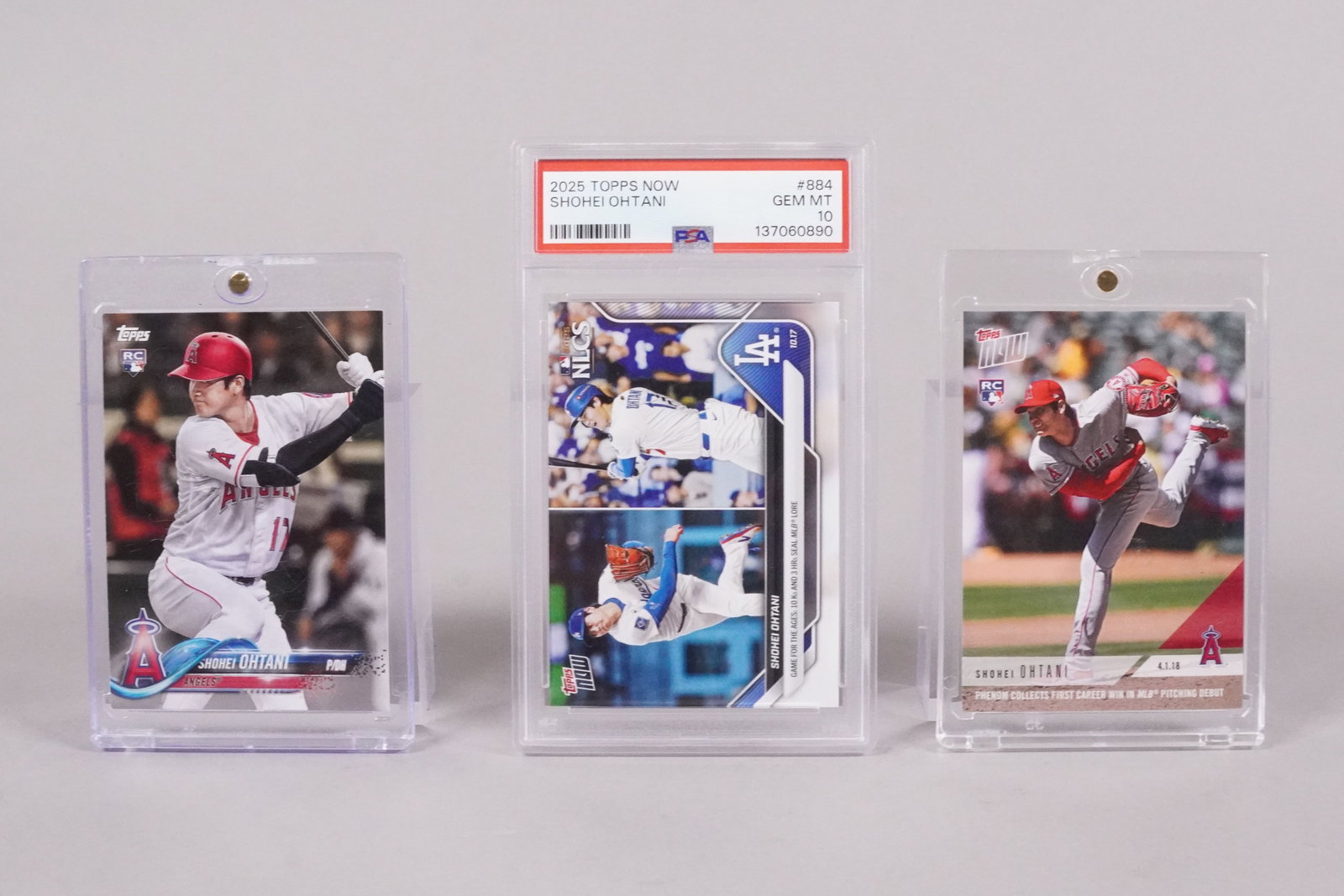 3 Shohei Ohtani cards: 3 Shohei Ohjtani cards, some are rookie cards.