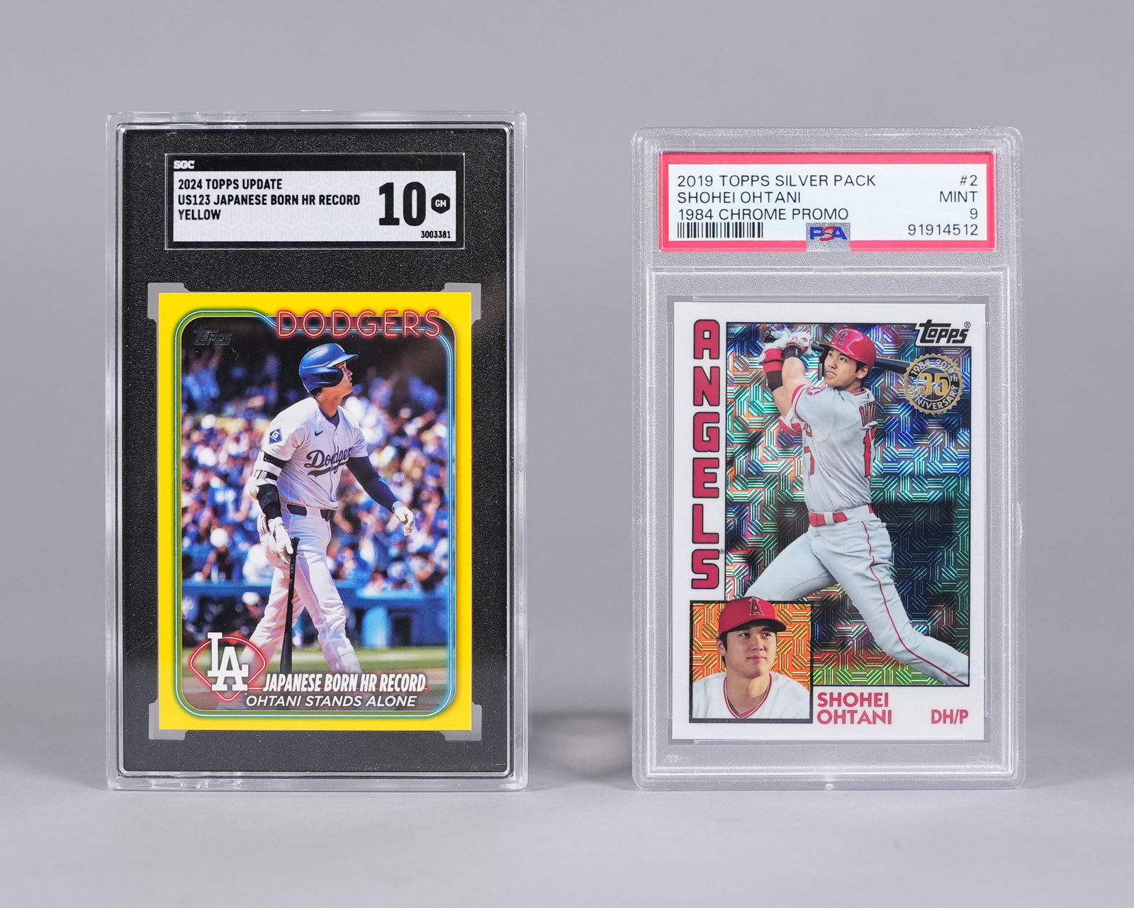 2 Shohei Ohtani graded card: 2 Shohei Ohtani graded card.