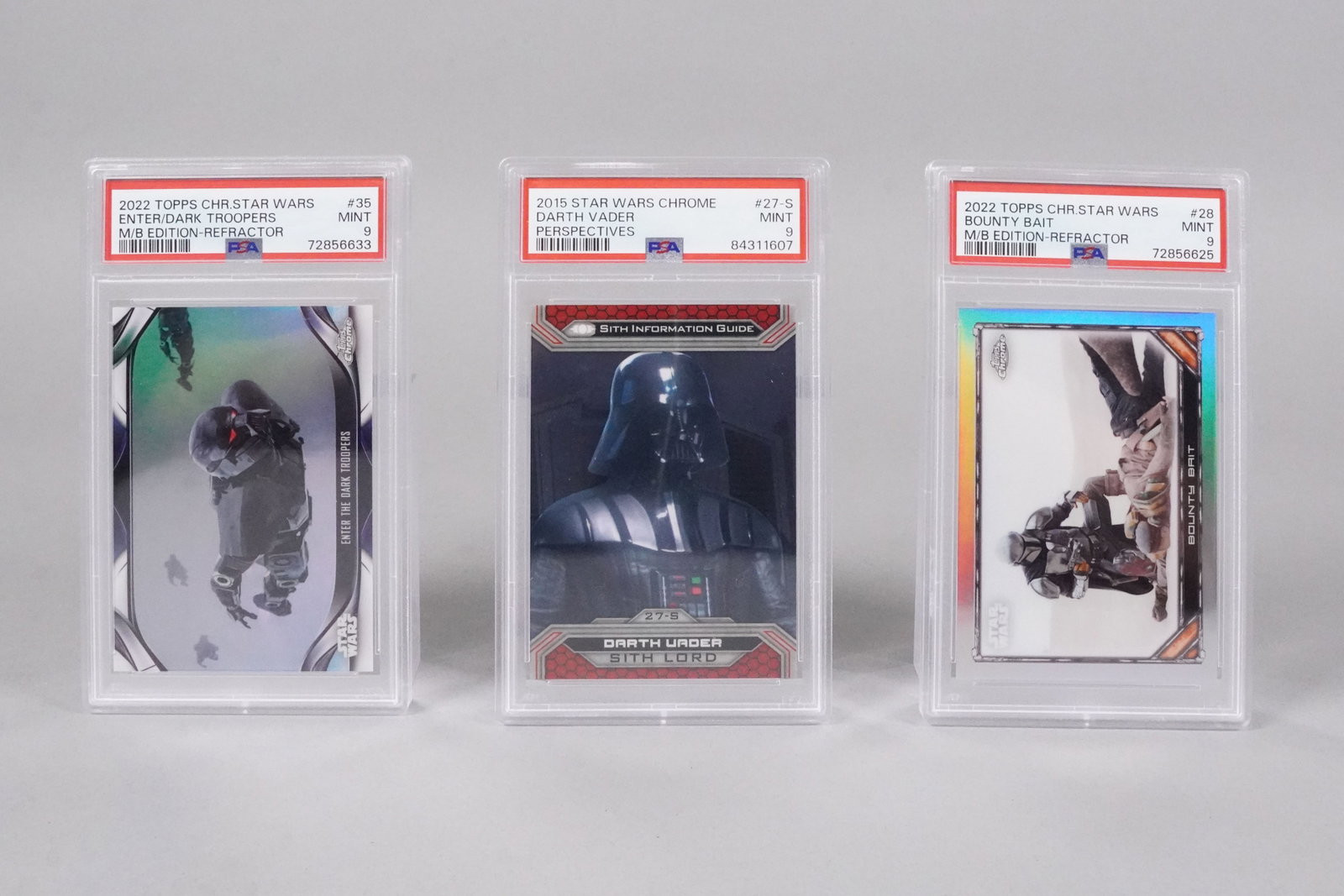 3 Star Wars cards PSA graded: 3 Star Wars card, PSA graded.