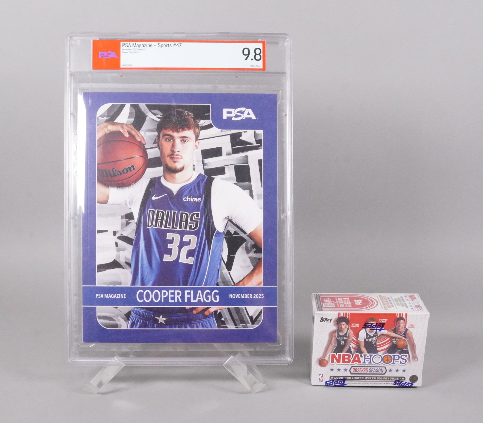 Cooper Flagg graded magqazine and sealed cards: Cooper Flagg graded magazine, and sealed basketball cards.
