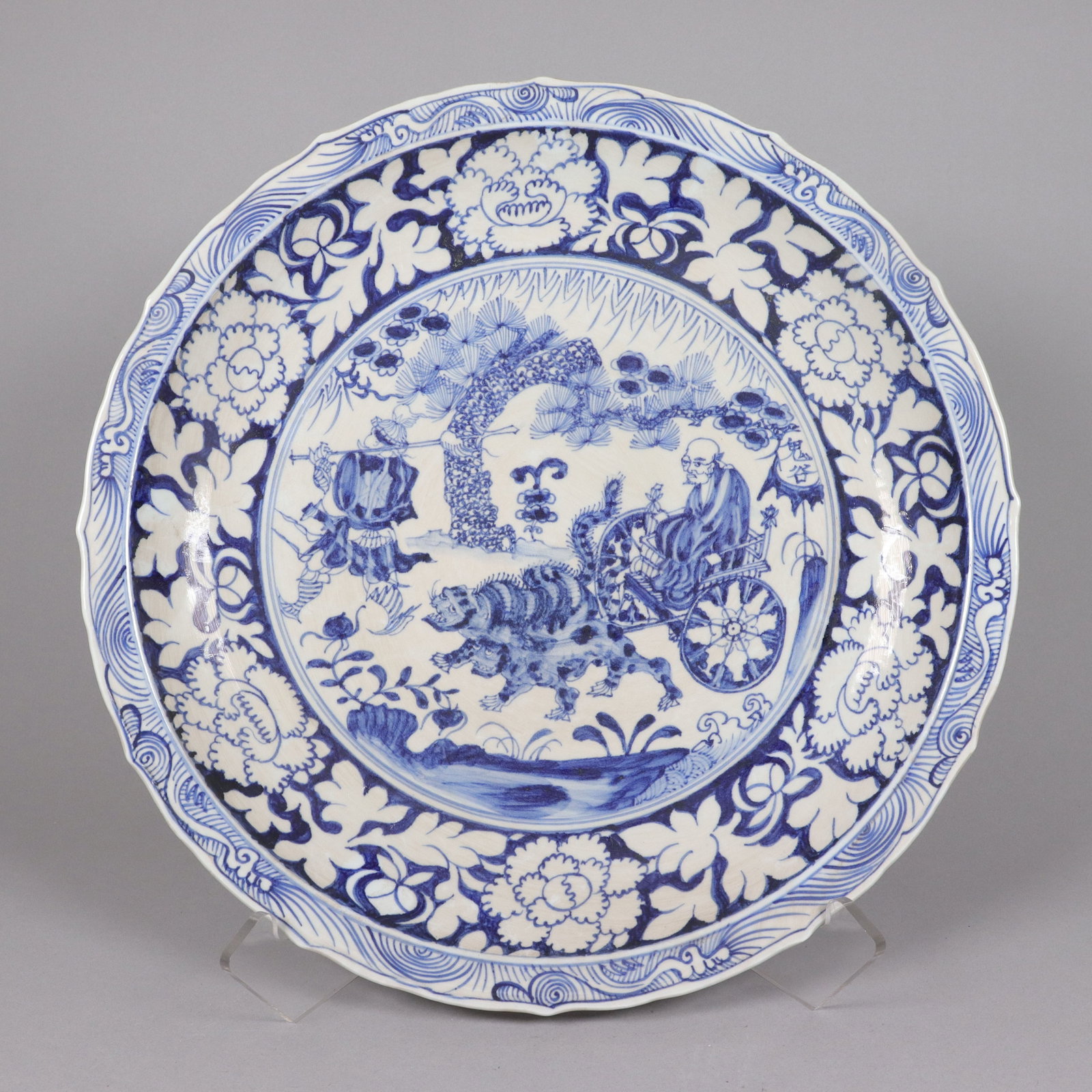 Chinese fine b/w charger plate (1 of 6)