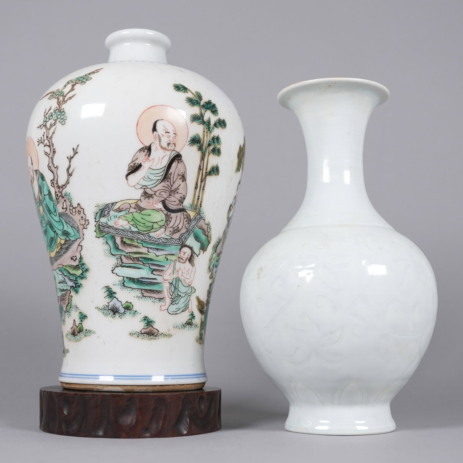 2 Chinese fine vase: 2 Chinese fine vase, largest H: 10.75" x W: 6.25."