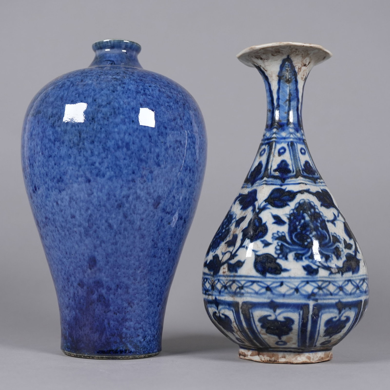 2 Chinese fine vase: 2 Chinese fine vase, largest H: 10.7" x W: 6.4."