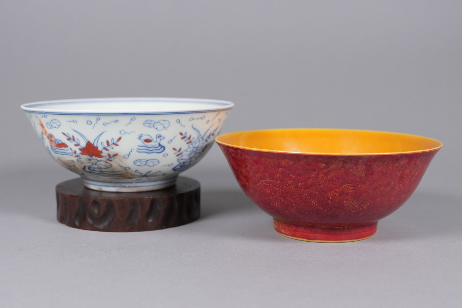Lots Chinese fine bowls: Lots Chinese fine bowls, largest H: 3" x W: 7.5."