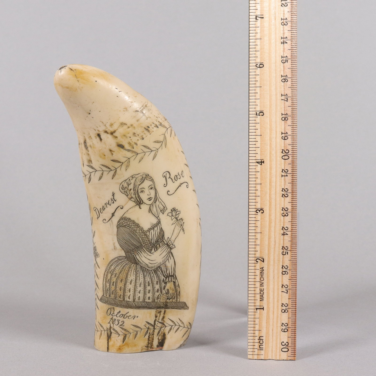 A large fine estate item: A large fine estate item, ungraded, and we do not guarantee its material, age or engravings. All sales are final, no return. H: 6.1" x W: 2.1."