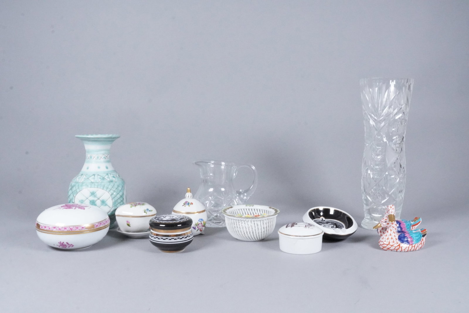 Lots fine estate items Herend: Lots fine estate items, some are Herend. Largest H: 11" x W: 3.8."