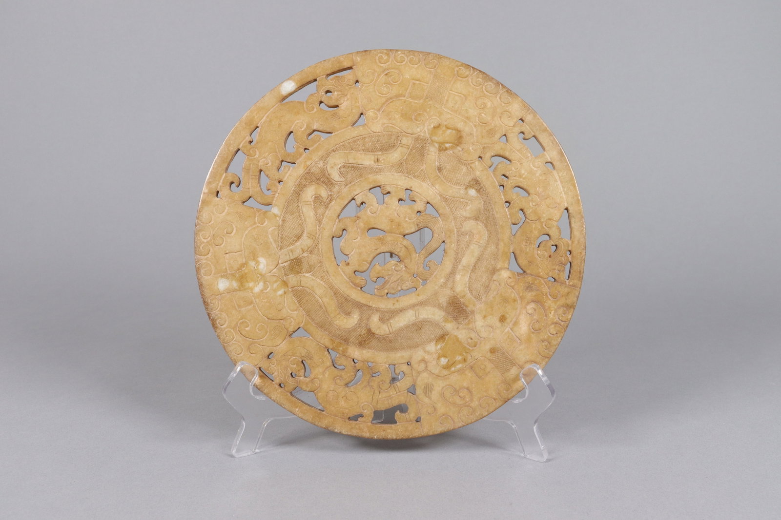 Chinese large round carved ornament (1 of 7)