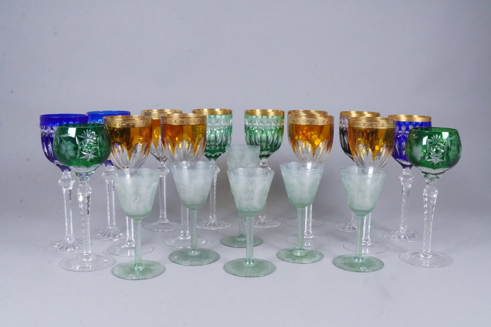 Lots fine vintage crystal goblets (1 of 6)