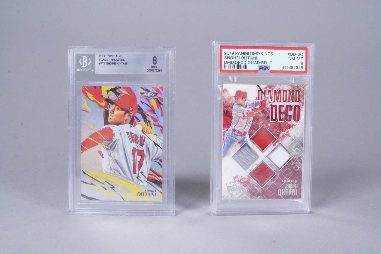 2 Shohei Ohtani cards PSA: 2 Shohei Ohtani cards, PSA graded, one is relic card.