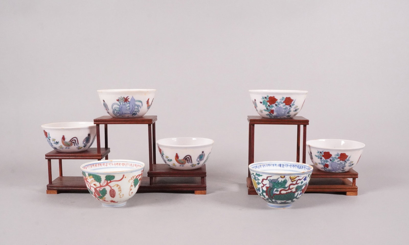 Lots Chinese fine cups: Lots Chinese fine cups, largest H: 2" x W: 3.1."