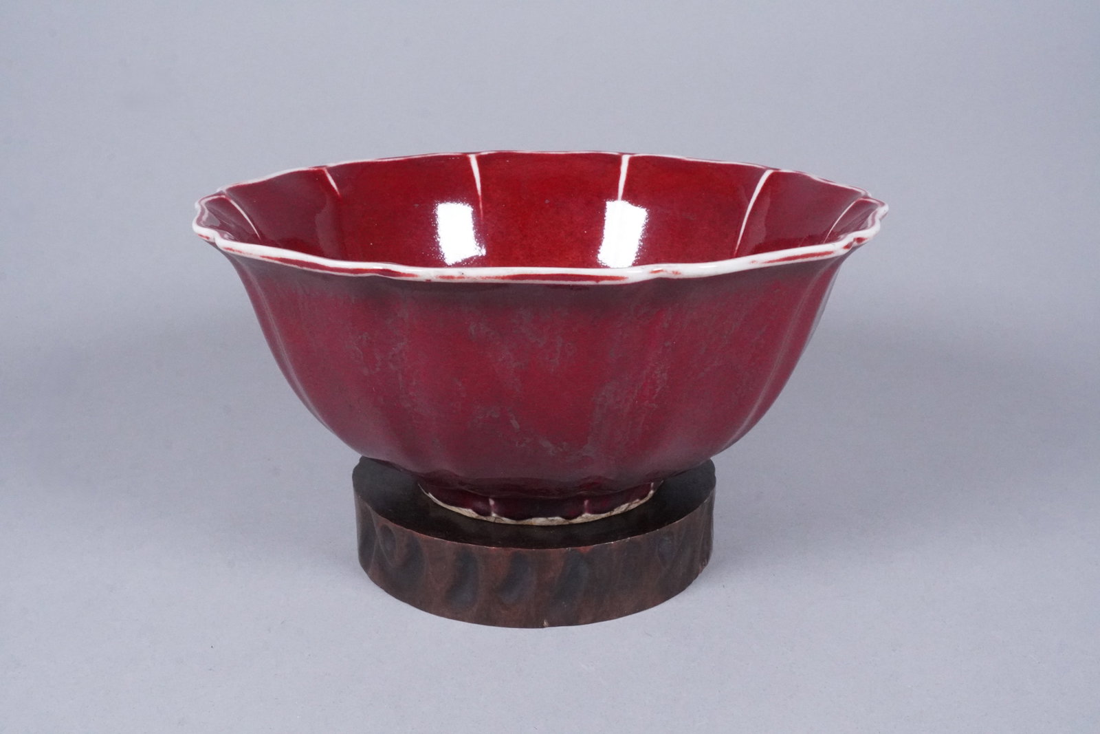 Chinese large red bowl: Chinese large red bowl. H: 4" x W: 9."