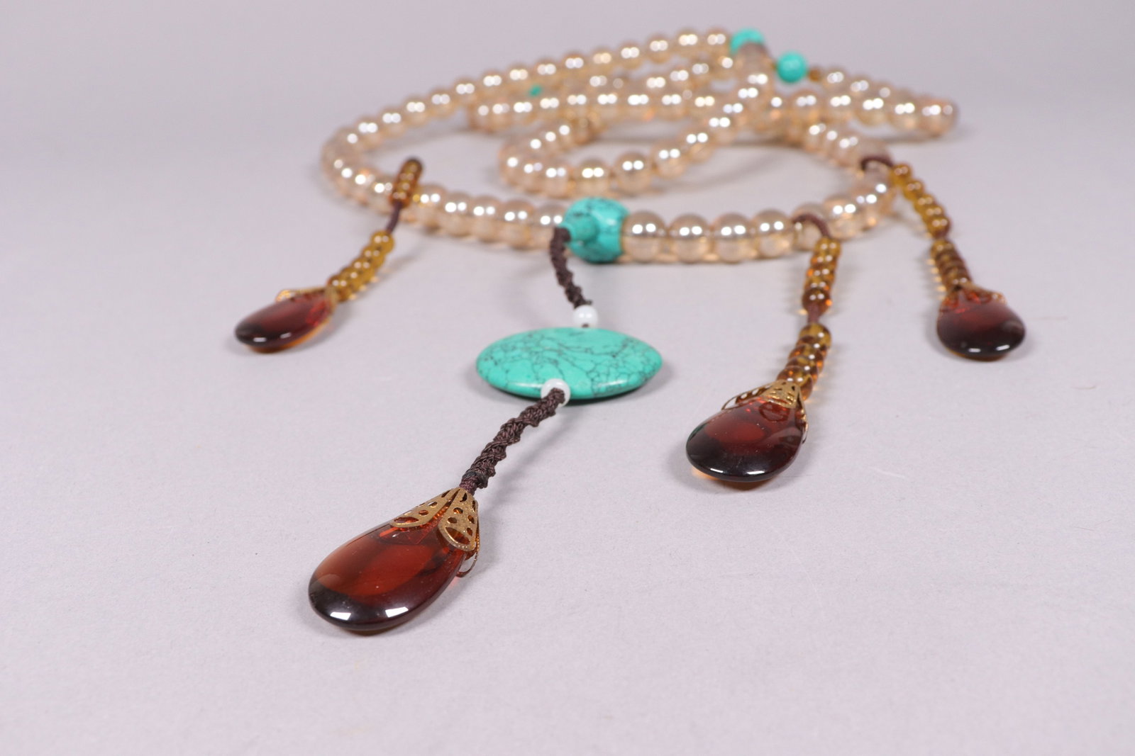 Chinese long beaded necklace - 3