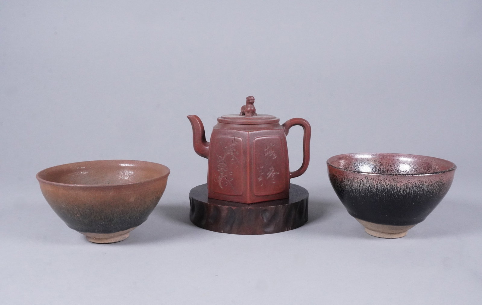 Lots Chinese tea items: Lots Chinese fine tea items. Largest H: 4.5" x W: 5."