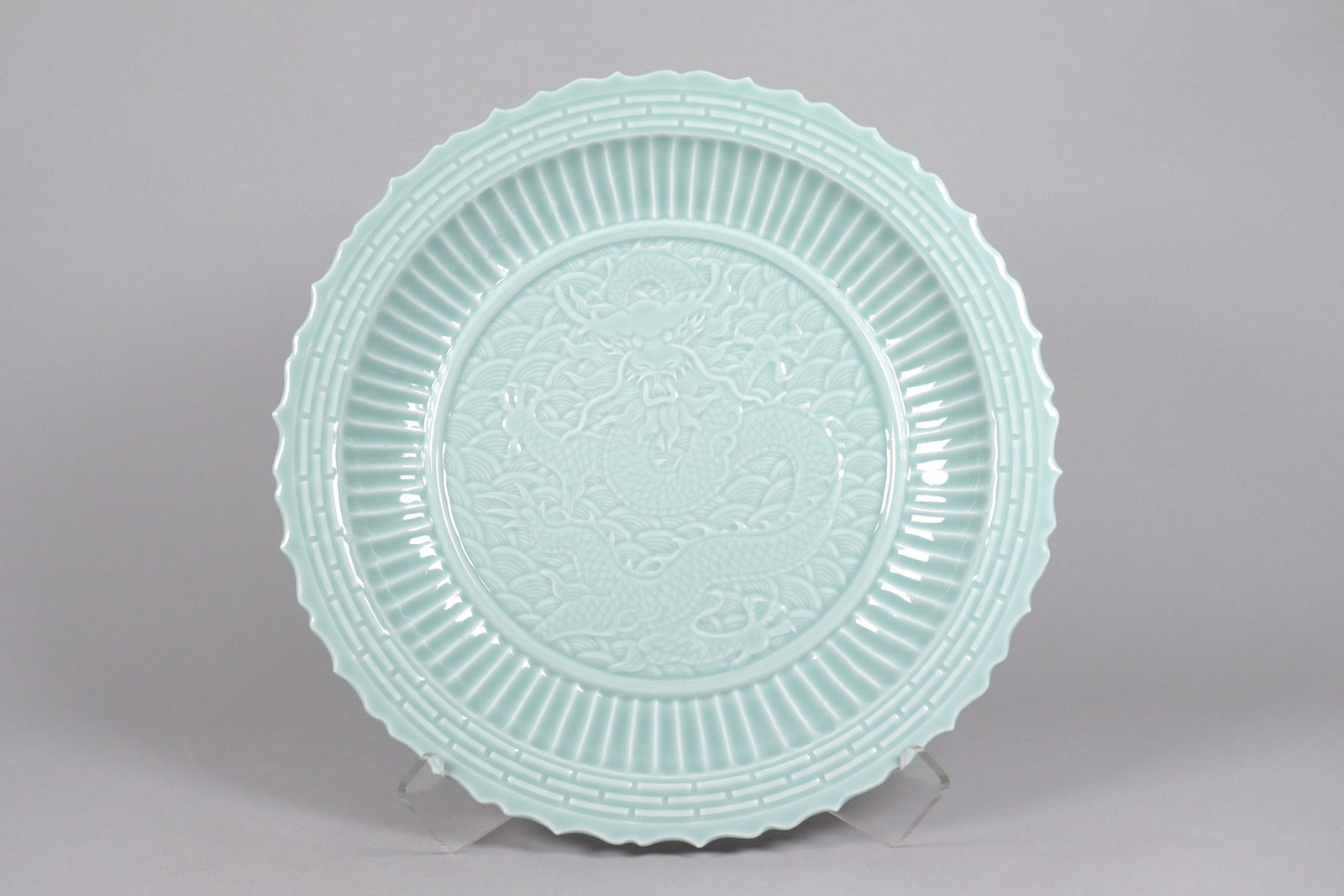 Chinese fine celadon charger (1 of 7)