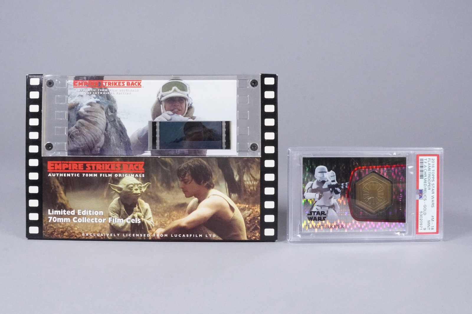 Star Wars medallion card with original movie cell: Star Wars rare medallion card PSA. An original Star Wars movie cell.