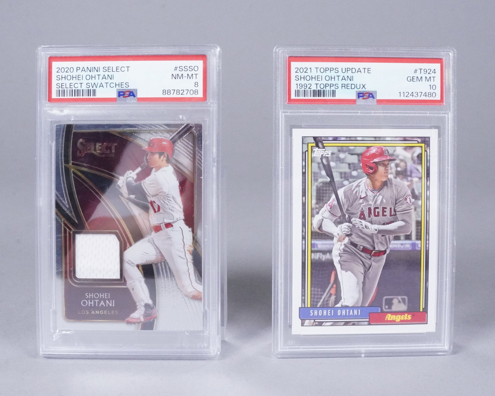 2 Shohei Ohtani baseball cards PSA: 2 Shohei Ohtani baseball cards, PSA graded. One is Shohei Ohtani relic card.