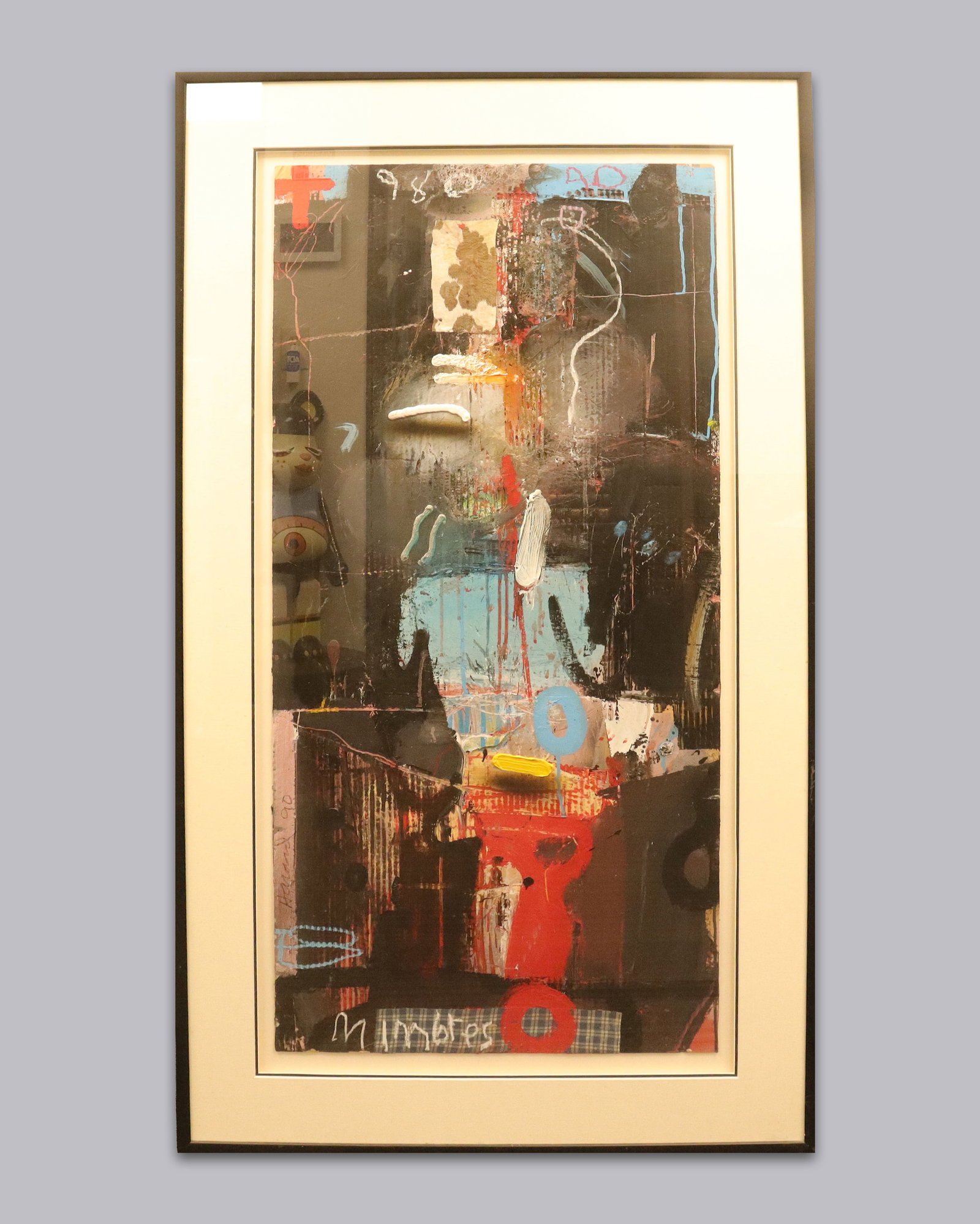 James Harvard Mimbres 1990 mixed media art: James Harvard Mimbres 1990 mixed medial art. H: 59" x W: 35."