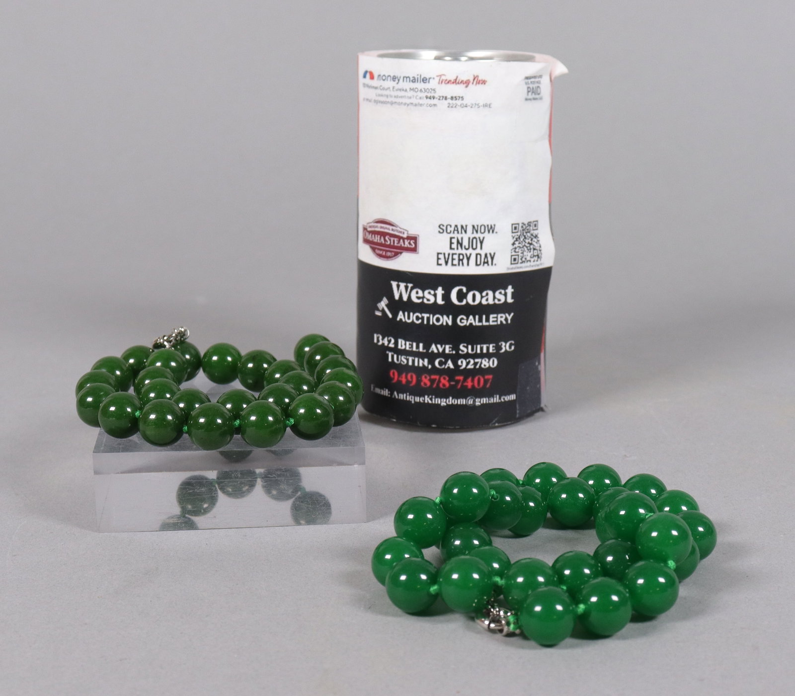 Lots apple green beaded items - 2