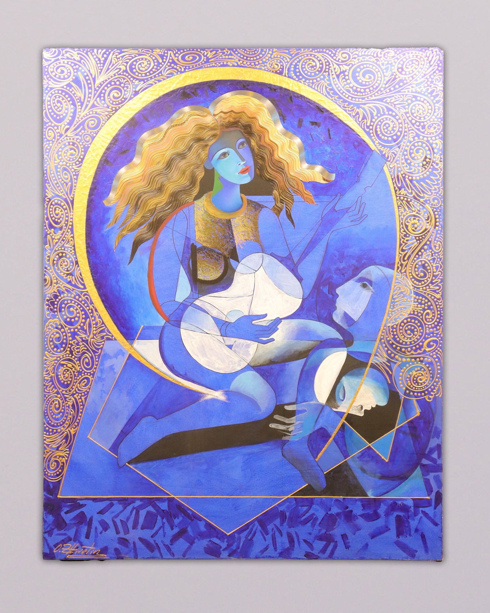 Oleg Zhivetin monumental fine painting: Oleg Zhivetin monumental fine painting, authentic from a major estate. H: 77" x W: 60."
