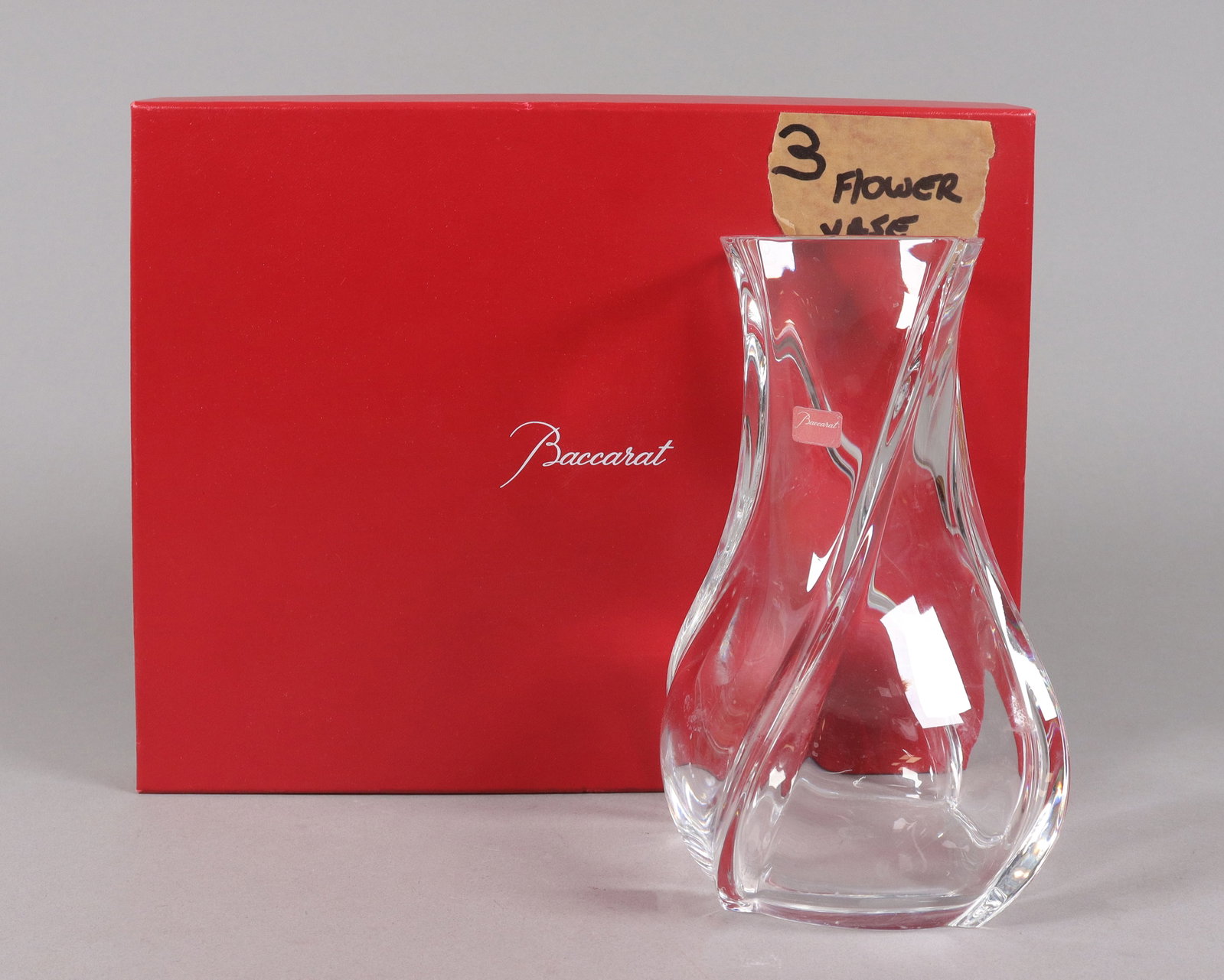 Baccarat large crystal vase with box (1 of 8)