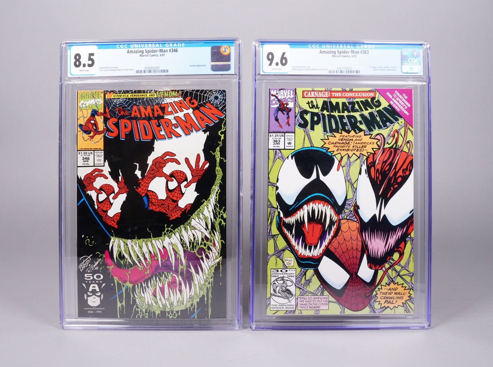 2 Amazing Spiderman comic books CGC: 2 Amazing Spiderman comic books, CGC graded.