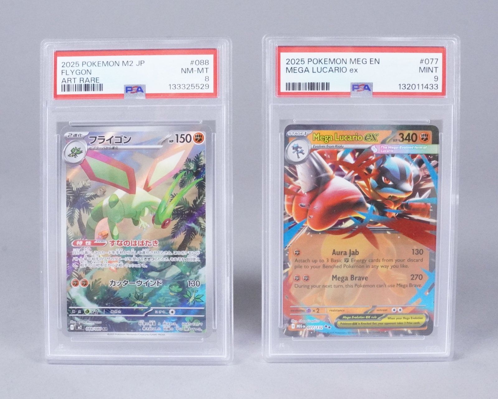 2 Pokemon cards PSA graded: 2 Pokemon cards, PSA graded.