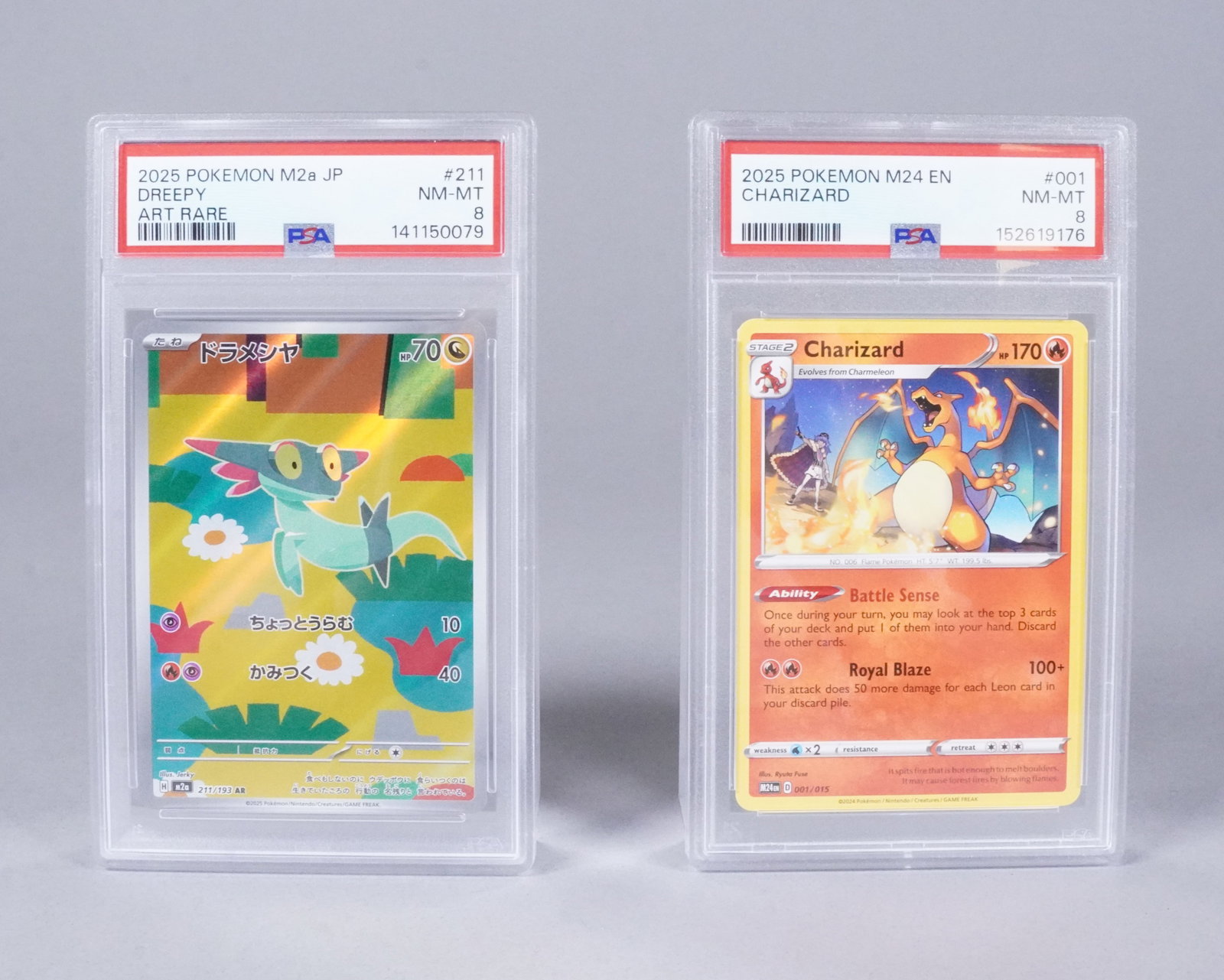 2 Pokemon cards PSA graded: 2 Pokemon cards, PSA graded.